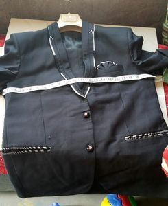 3 Peace Partywear Black Suit For Mens