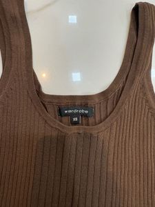 Westside Brown Ribbed Knit Tank Top