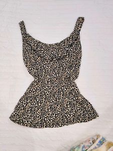 Leopard Print Peplum Top
