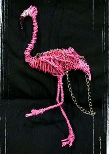 Unique Flamingo wire Figurine handmade