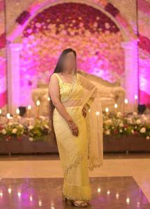 Elegant Yellow &amp; White Saree