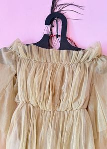 Chic Off-Shoulder Tulle Top