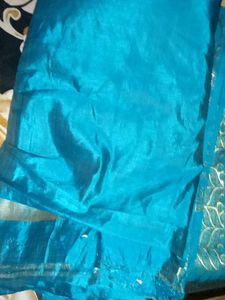 Turquoise Saree with Paisley Border