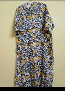 Floral Print Cotton Kurta