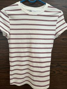 bershka crew neck Striped T-Shirt