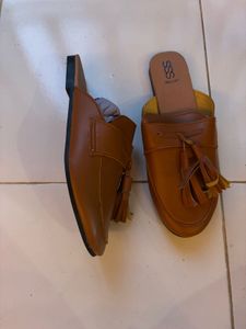 Stylish Brown Tassel Mules