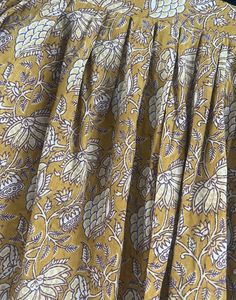 Elegant Yellow Block Print Kurta