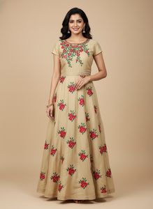 Elegant Embroidered Ethnic Gown