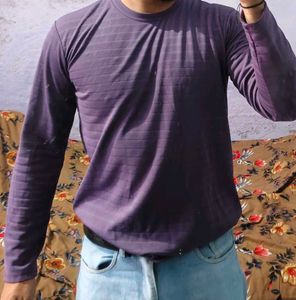 Men's Purple Striped Long Sleeve T-Shirt
