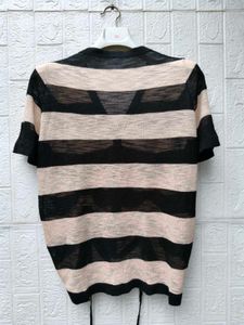 New with tag Striped Button-Down Knit Top