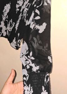 Black and white floral top