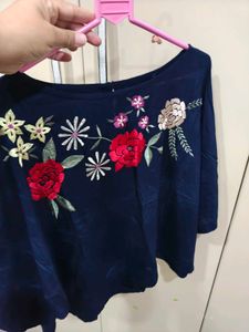 Embroidered Blue Top