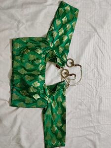 Green & Gold Brocade Blouse