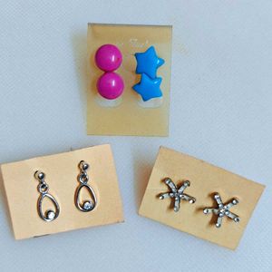 Set of 4 Cute Stud Earrings