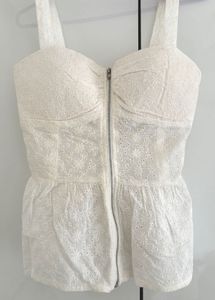 Chic White Broderie Anglaise Corset Top