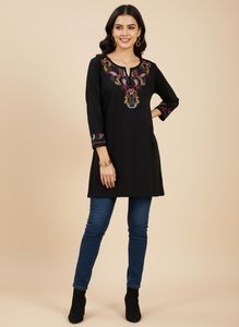 Stylish Black Embroidered Top