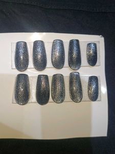 Black Cat-Eye Press-On Nails