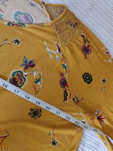 Chic Yellow Floral Print Top(maternity)