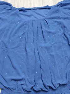 Blue Sparkle Embellished Top