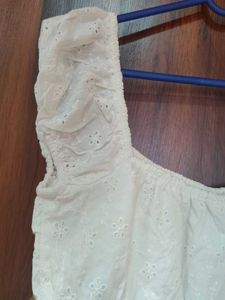 White Eyelet Puff Sleeve Top