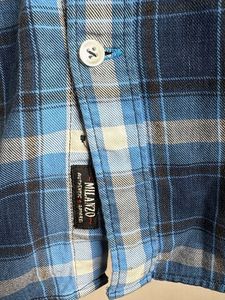 Men's Blue Plaid Long Sleeve Shirt