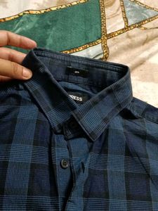 Men's Blue Plaid Casual Shirt