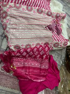 New Stitched Pink Colour Cotton  Suit
