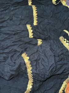 Black Tiered palazzo with Golden Trim