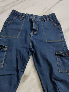 Denim Cargo Jeans