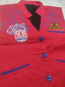 Red Ethnic Nehru Jacket