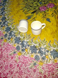 Set of Two White Mugs