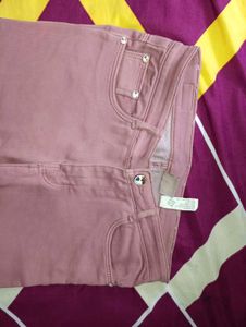 Dusty Rose Wide Leg Jeans