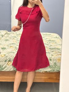 Elegant Red Fit & Flare Dress
