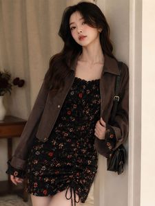 Black Floral Mini Dress