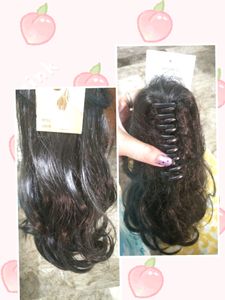 Black long Hair Wig attached Clutch