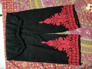 BLACK KURTA WITH BEAUTIFUL RED EMBROIDERY 🔥