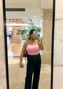 Cute Pink  Trim Tank Top