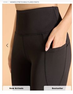 WORKOUT BELL BOTTOM High Waist Pants With Pockets