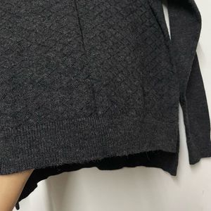 Classic Grey Textured Knit Sweater