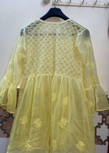 Yellow Embroidered Tunic Top