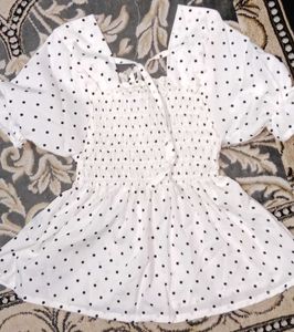 Polka Dot Peplum Top