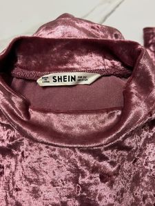 pinkish Velvet Long Sleeve Top