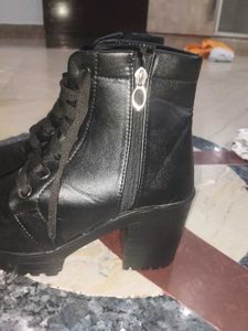 Stylish Black Lace-Up Ankle Boots