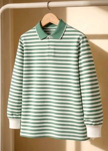 Striped Long Sleeve Polo Shirt