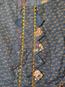 Blue Floral Print Kurta