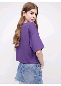 Glitzchez Purple T-Shirt size =M