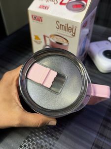 Smiley Pink Insulated Coffee Mug