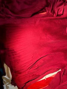 Elegant Red Pleated Top