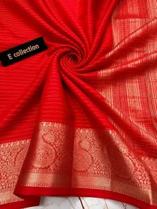 Stunning Red Saree with Gold Border organza