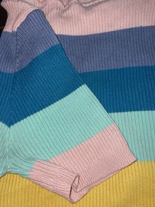 Rainbow Pleated Crop Top
